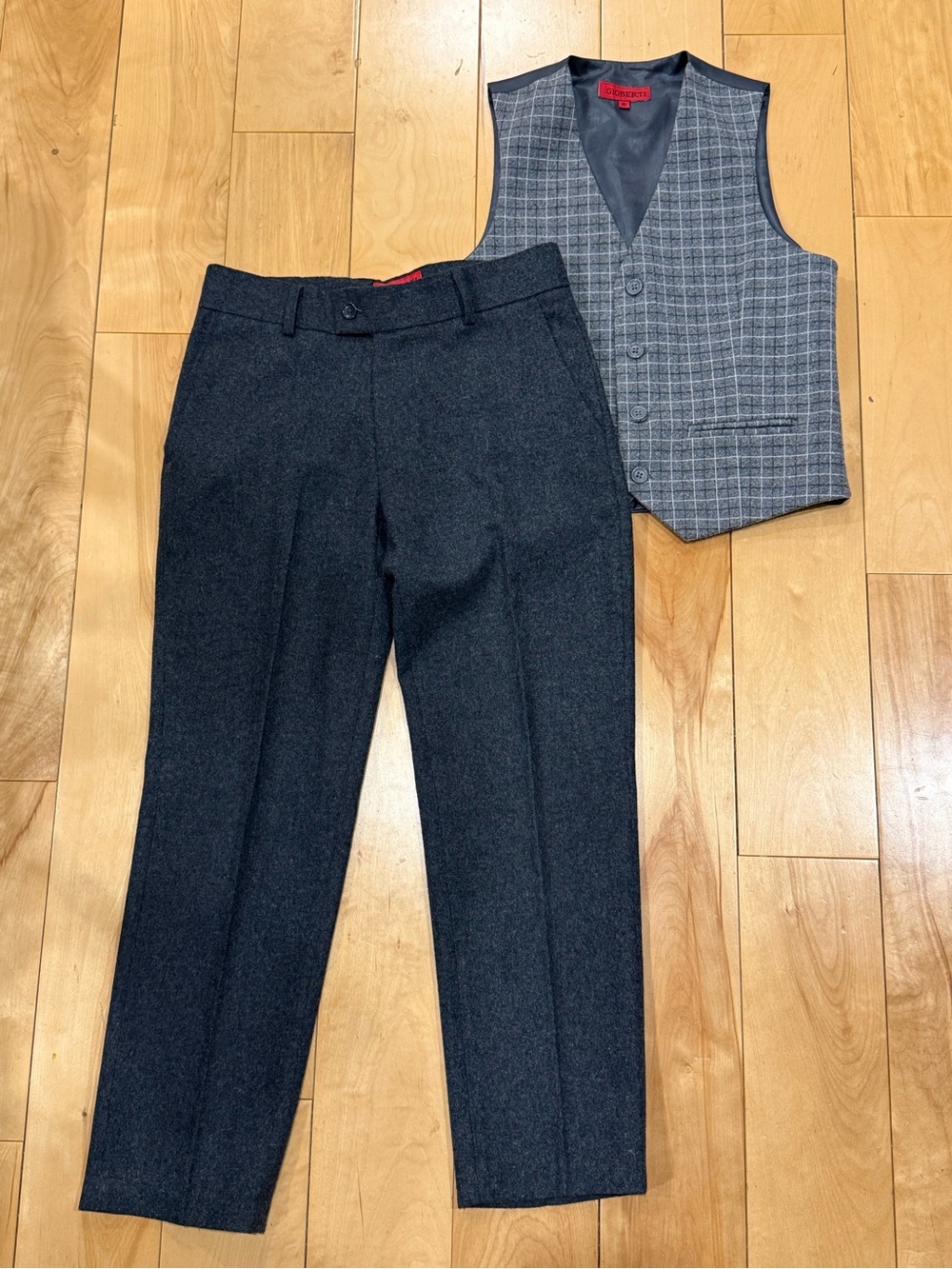 Boys Two-Piece Gray Vest & Trouser Set - Picture 1 of 6